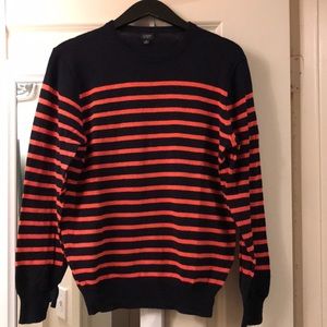 Men’s J.Crew Striped Sweater size S. Orange & Navy